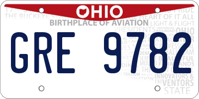 OH license plate GRE9782