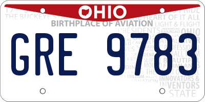 OH license plate GRE9783