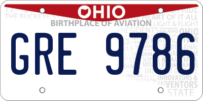 OH license plate GRE9786