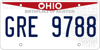 OH license plate GRE9788