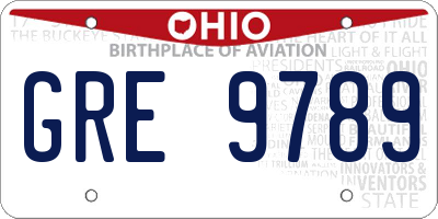 OH license plate GRE9789
