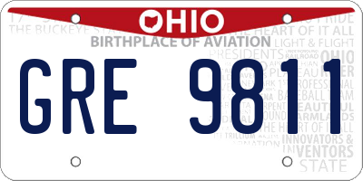 OH license plate GRE9811