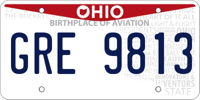 OH license plate GRE9813