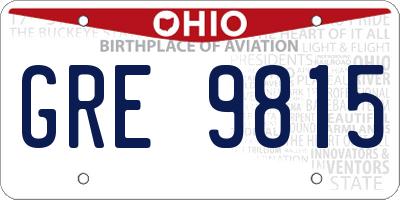 OH license plate GRE9815