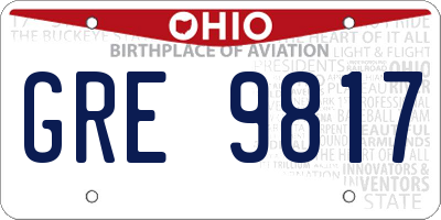OH license plate GRE9817