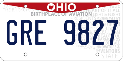 OH license plate GRE9827