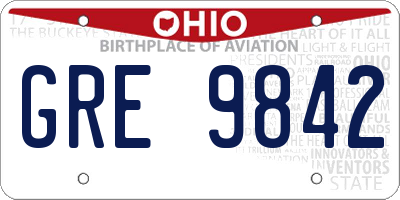 OH license plate GRE9842