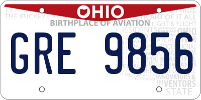OH license plate GRE9856