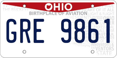 OH license plate GRE9861