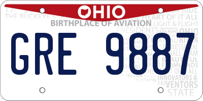 OH license plate GRE9887