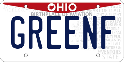 OH license plate GREENF