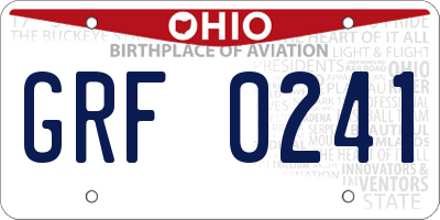 OH license plate GRF0241