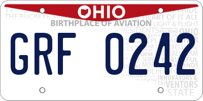 OH license plate GRF0242