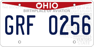 OH license plate GRF0256