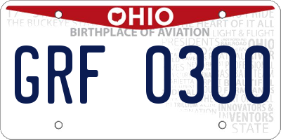 OH license plate GRF0300