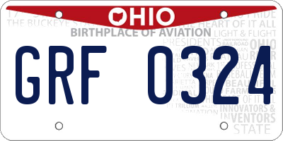 OH license plate GRF0324