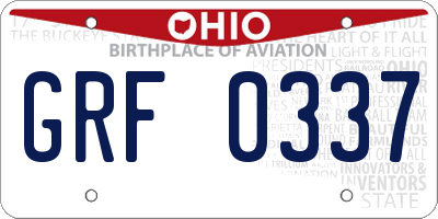 OH license plate GRF0337