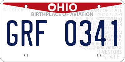 OH license plate GRF0341
