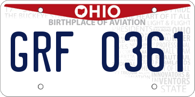 OH license plate GRF0361