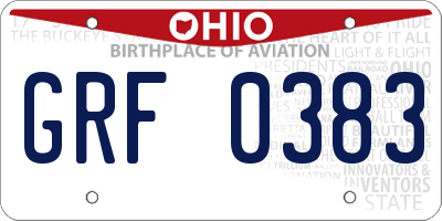 OH license plate GRF0383