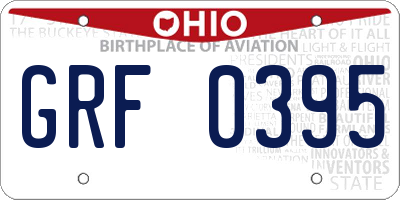 OH license plate GRF0395