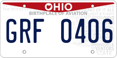 OH license plate GRF0406