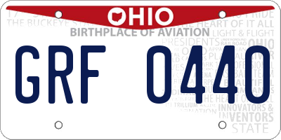 OH license plate GRF0440