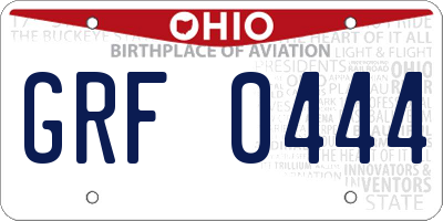 OH license plate GRF0444