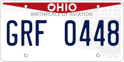 OH license plate GRF0448
