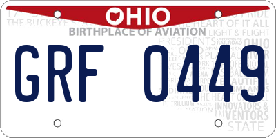 OH license plate GRF0449