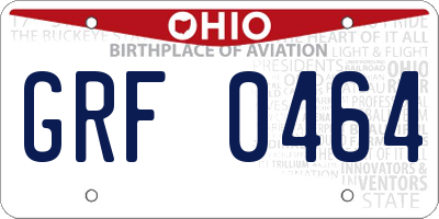 OH license plate GRF0464
