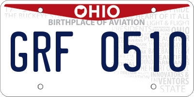 OH license plate GRF0510