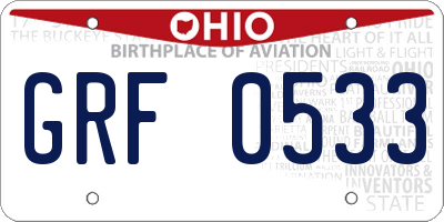OH license plate GRF0533