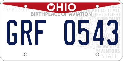 OH license plate GRF0543