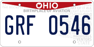 OH license plate GRF0546