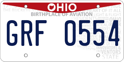 OH license plate GRF0554