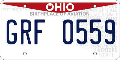 OH license plate GRF0559