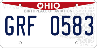 OH license plate GRF0583