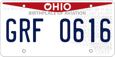 OH license plate GRF0616