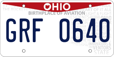 OH license plate GRF0640