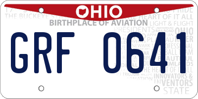 OH license plate GRF0641