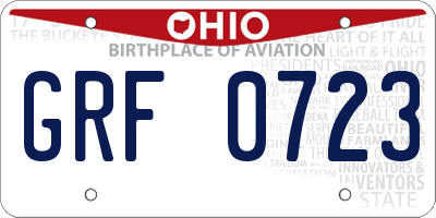 OH license plate GRF0723
