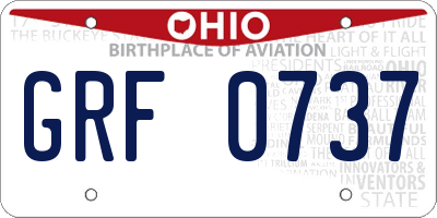 OH license plate GRF0737