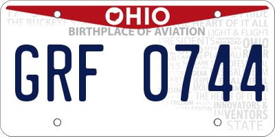 OH license plate GRF0744