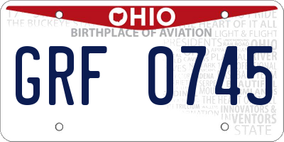 OH license plate GRF0745