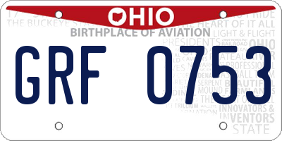 OH license plate GRF0753