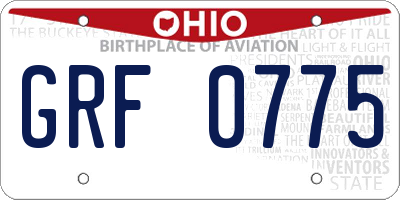 OH license plate GRF0775