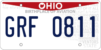OH license plate GRF0811