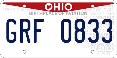 OH license plate GRF0833