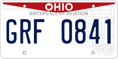 OH license plate GRF0841